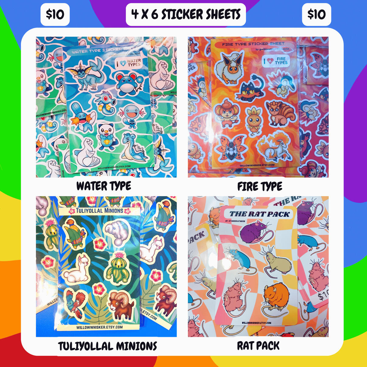 4 X 6 STICKER SHEETS
